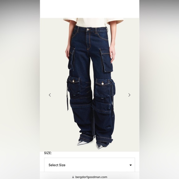 Attico Fern Cargo Denim Pants - NWT - Picture 2 of 4